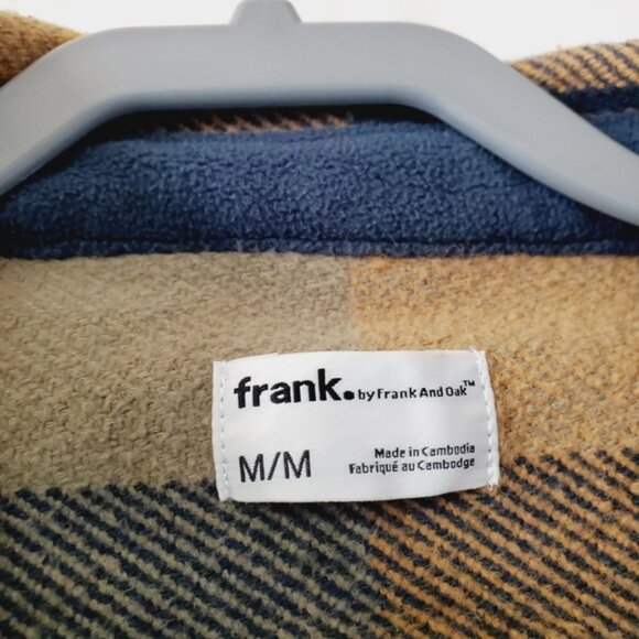 Frank & Oak Mustard Plaid Flannel Cottage Outdoor Grunge Shacket M - Picture 8 of 9